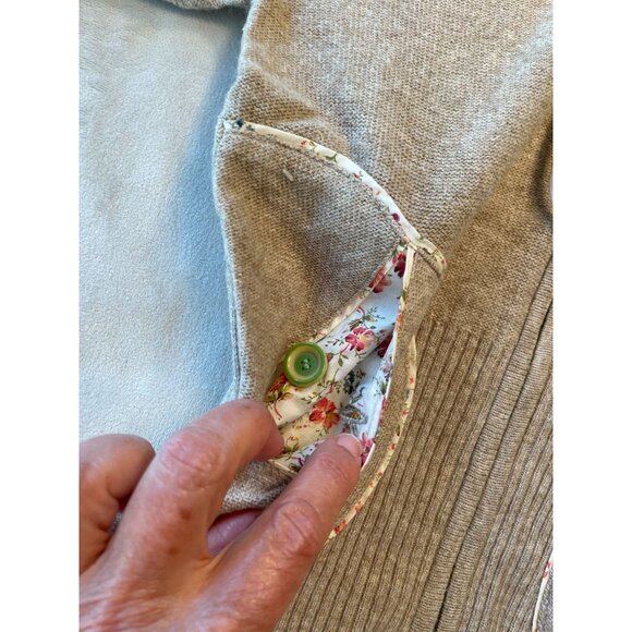 ANTHROPOLOGIE Sleeping On Snow Knit Hooded Zip Cardigan Floral  Y2K  Womens XS - Picture 11 of 11